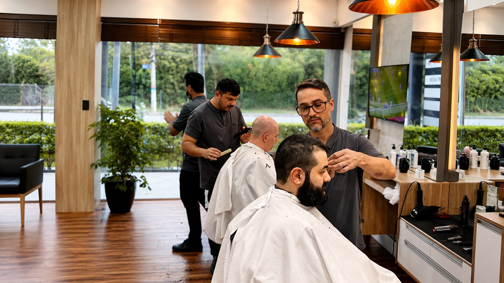 Ambiente da Barbearia Trindade